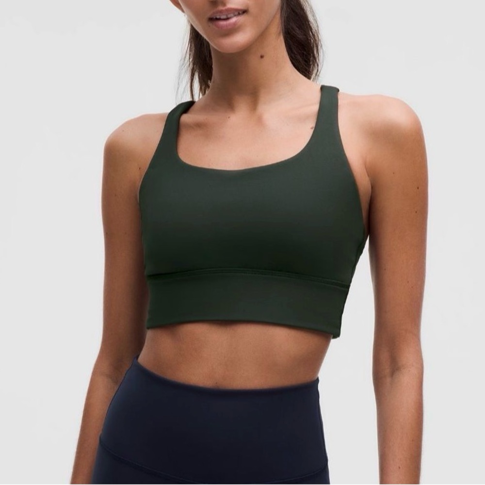 Lululemon Energy Longline Bra, Medium Support, B-D Cups, Rainforest Green, 6